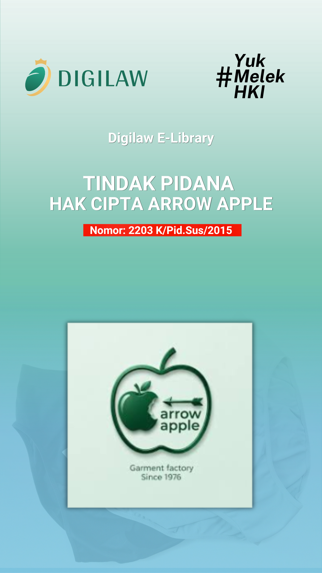  Thumbnail Putusan ( Tindak Pidana Hak Cipta ARROW APPLE) Nomor: 2203 K/Pid.Sus/2015